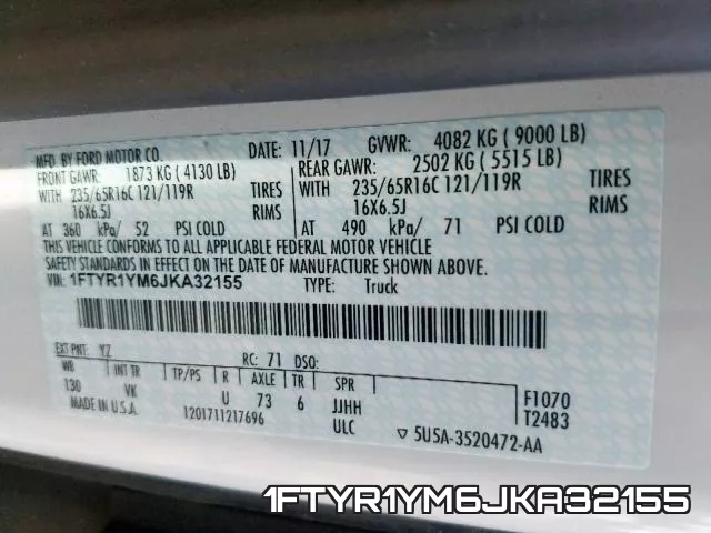 1FTYR1YM6JKA32155 фото 2