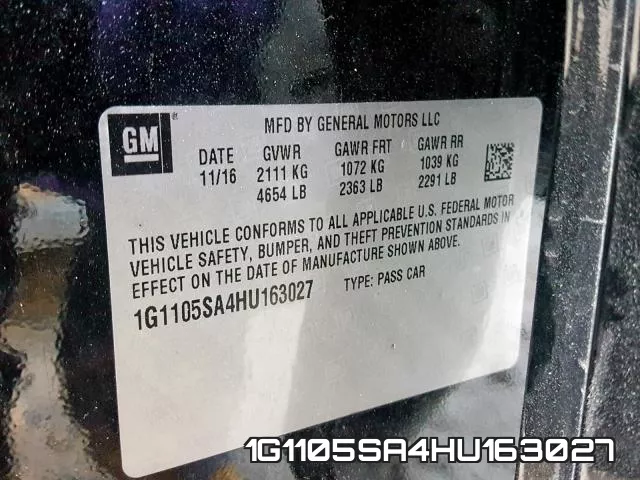 1G1105SA4HU163027 фото 2