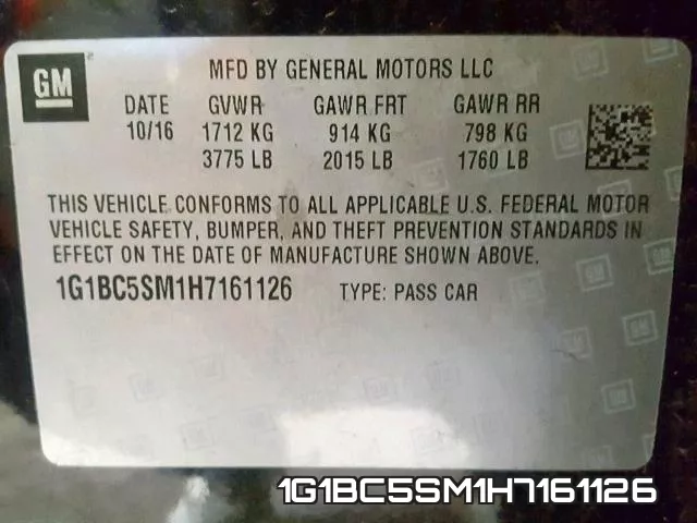 1G1BC5SM1H7161126 фото 2