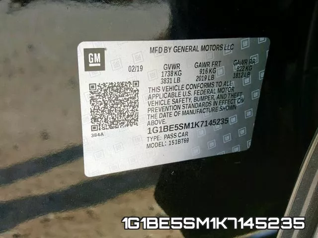 1G1BE5SM1K7145235 фото 2