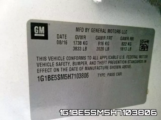 1G1BE5SM5H7103806 фото 2