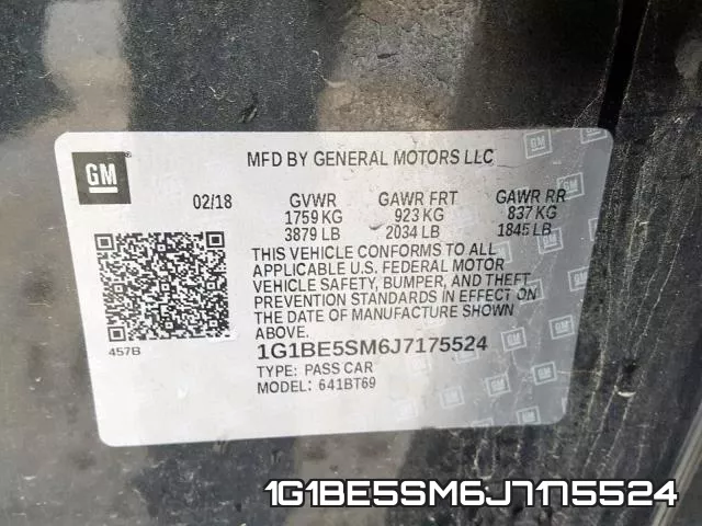 1G1BE5SM6J7175524 фото 2