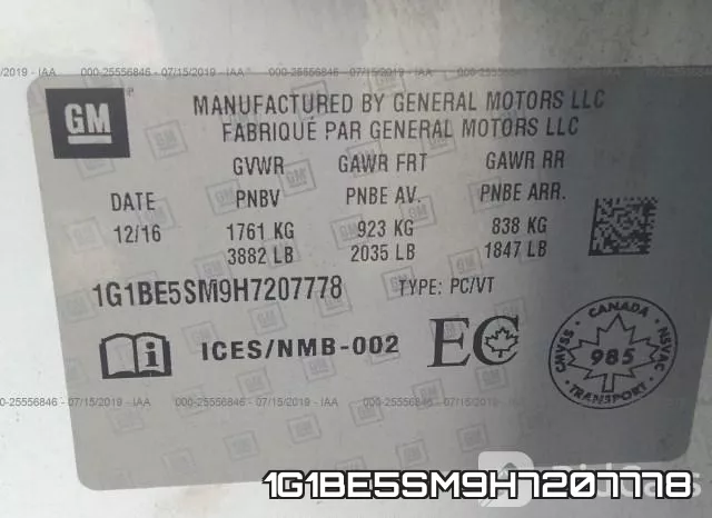 1G1BE5SM9H7207778 фото 10