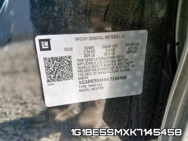 1G1BE5SMXK7145458 фото 2