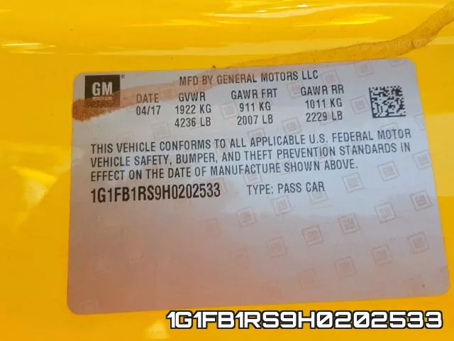 1G1FB1RS9H0202533 фото 2