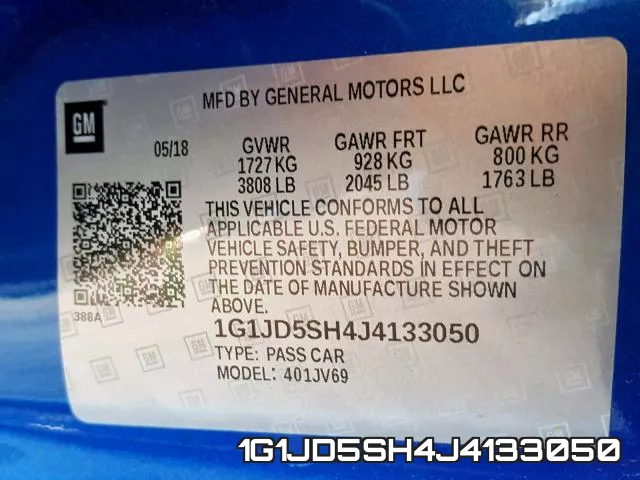 1G1JD5SH4J4133050 фото 2