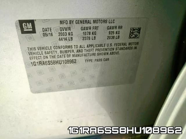 1G1RA6S58HU108962 фото 2