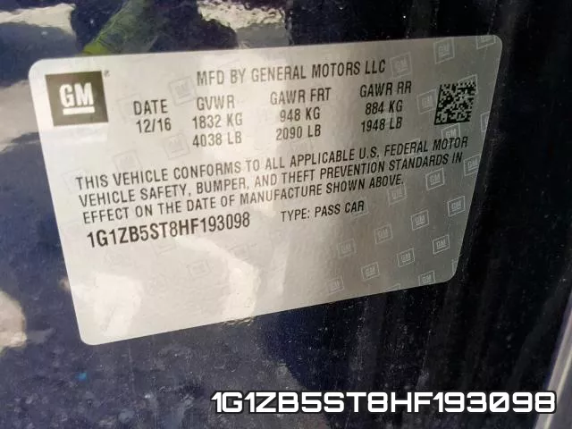 1G1ZB5ST8HF193098 фото 2