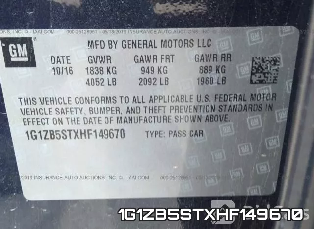 1G1ZB5STXHF149670 фото 10