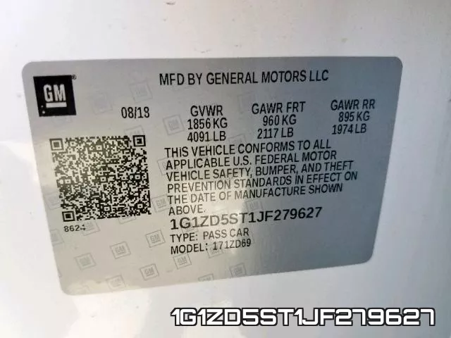 1G1ZD5ST1JF279627 фото 2