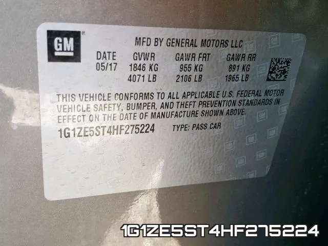1G1ZE5ST4HF275224 фото 2