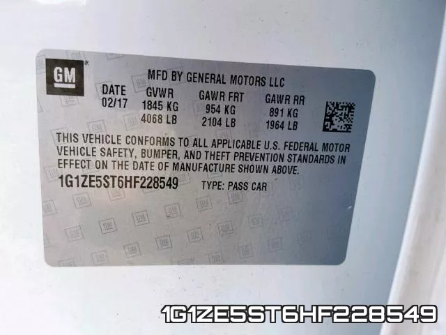 1G1ZE5ST6HF228549 фото 2
