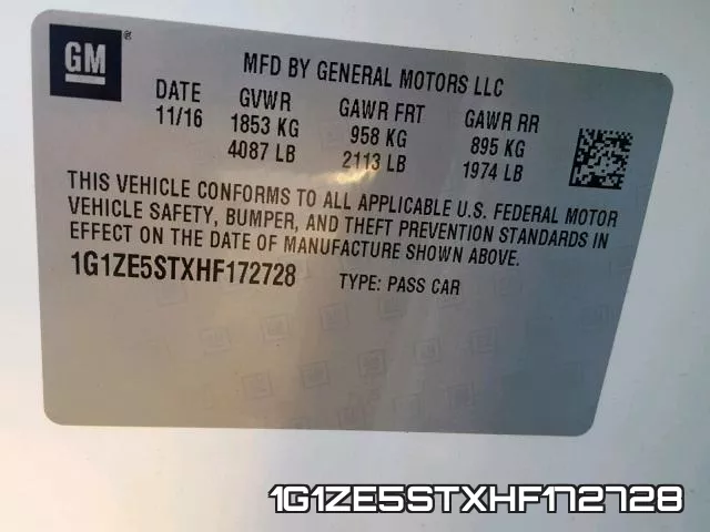 1G1ZE5STXHF172728 фото 2
