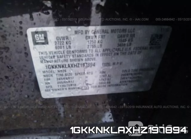 1GKKNKLAXHZ197894 фото 10