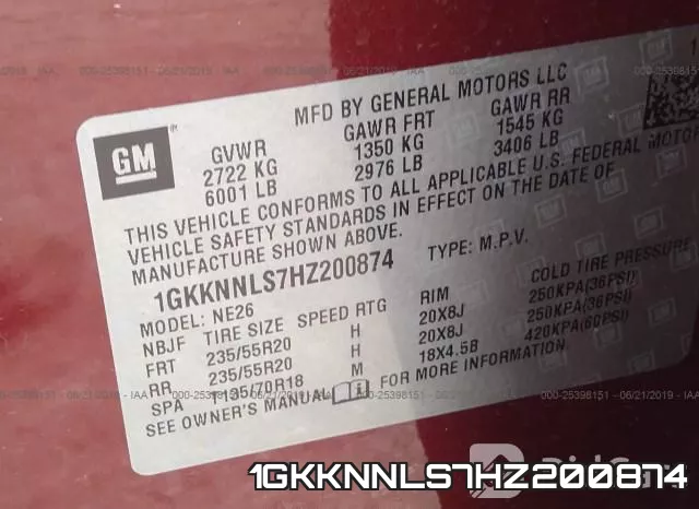 1GKKNNLS7HZ200874 фото 10