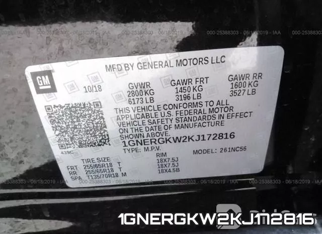 1GNERGKW2KJ172816 фото 10