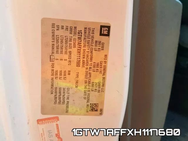 1GTW7AFFXH1117680 фото 2