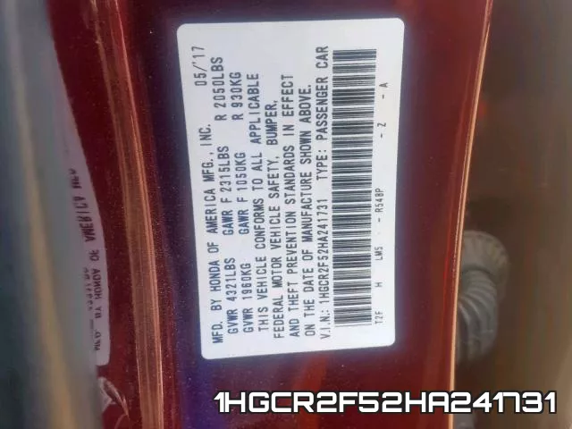 1HGCR2F52HA241731 фото 2