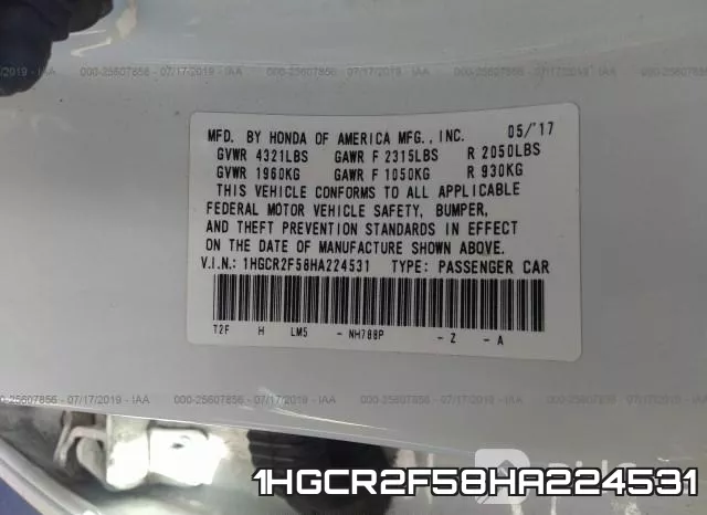 1HGCR2F58HA224531 фото 10