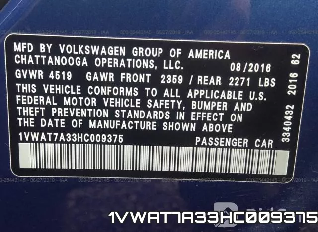 1VWAT7A33HC009375 фото 9