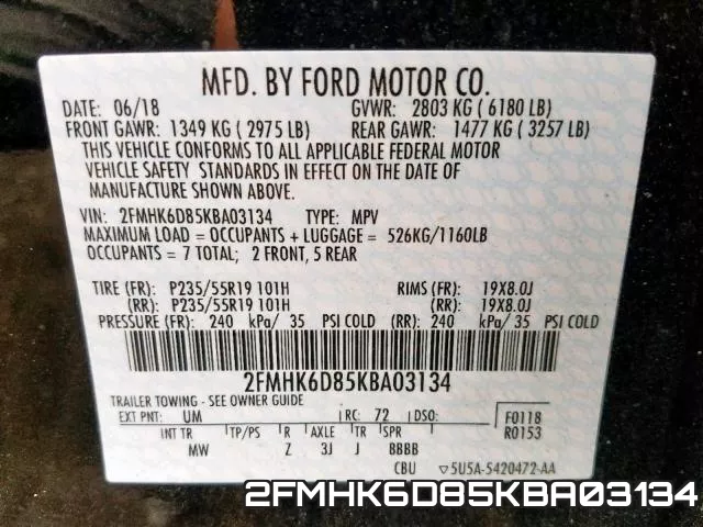 2FMHK6D85KBA03134 фото 2