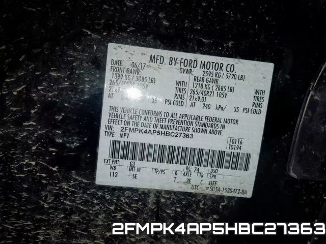 2FMPK4AP5HBC27363 фото 2