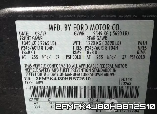 2FMPK4J80HBB72510 фото 10