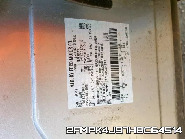 2FMPK4J97HBC64514 фото 2