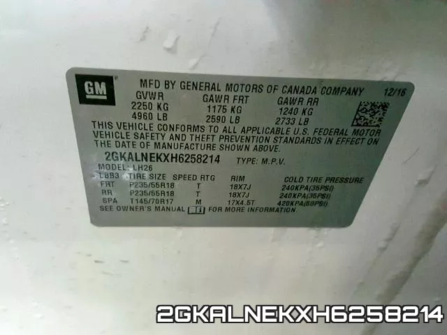 2GKALNEKXH6258214 фото 2