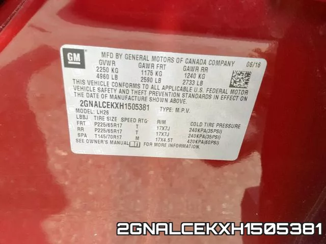2GNALCEKXH1505381 фото 2