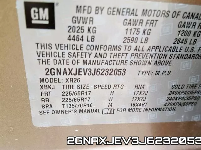 2GNAXJEV3J6232053 фото 2