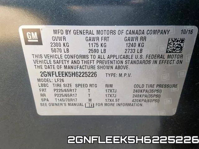 2GNFLEEK5H6225226 фото 2