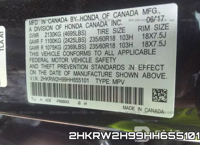 2HKRW2H99HH655101 фото 9