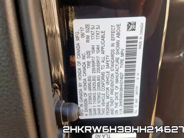 2HKRW6H38HH214627 фото 2