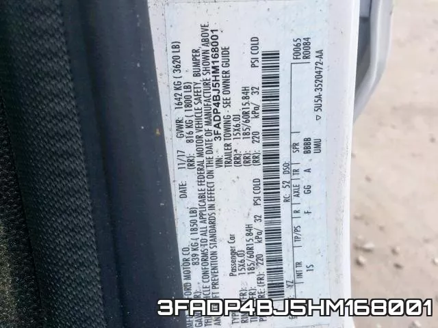 3FADP4BJ5HM168001 фото 2