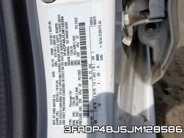 3FADP4BJ5JM128586 фото 2