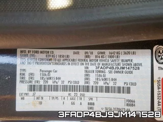 3FADP4BJ9JM147528 фото 2