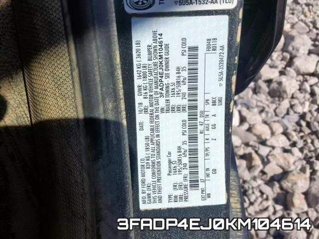 3FADP4EJ0KM104614 фото 2