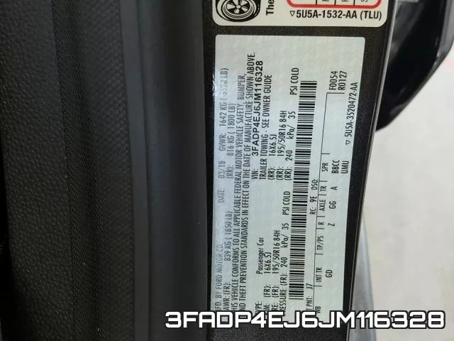 3FADP4EJ6JM116328 фото 2