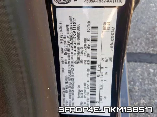 3FADP4EJ7KM138517 фото 2