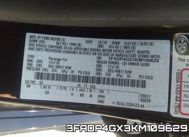 3FADP4GX3KM109629 фото 10