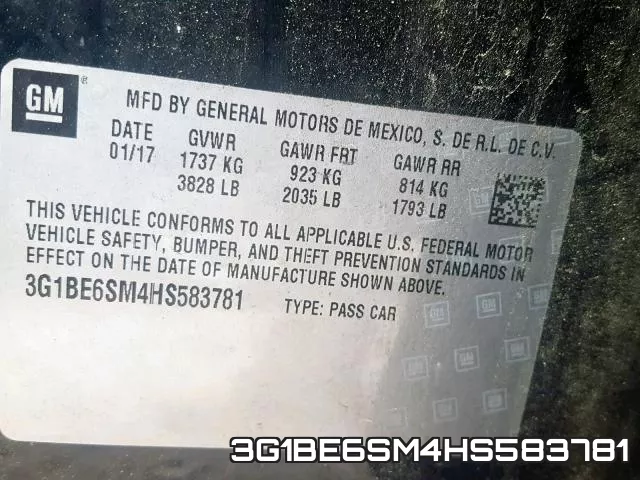 3G1BE6SM4HS583781 фото 2