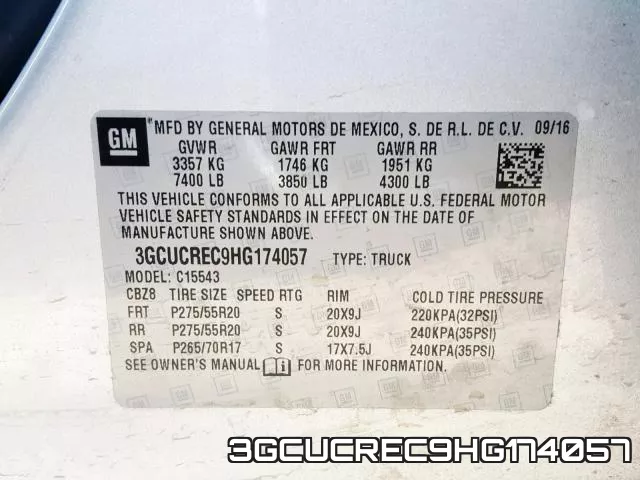 3GCUCREC9HG174057 фото 2