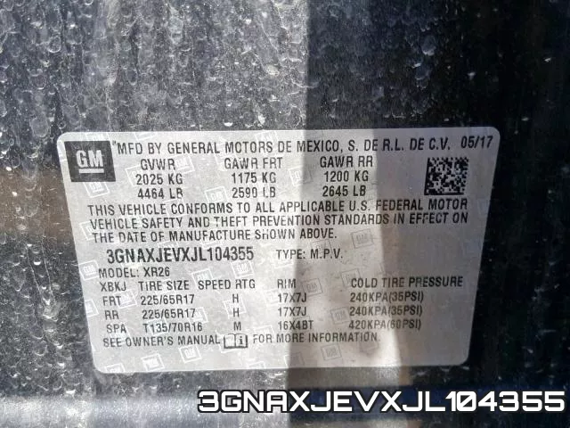 3GNAXJEVXJL104355 фото 2