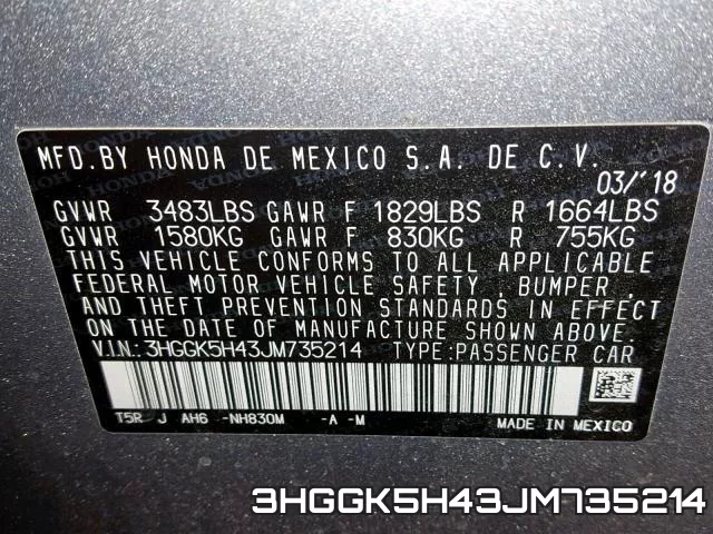 3HGGK5H43JM735214 фото 2