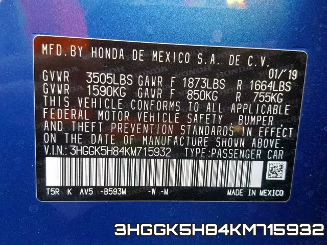 3HGGK5H84KM715932 фото 2