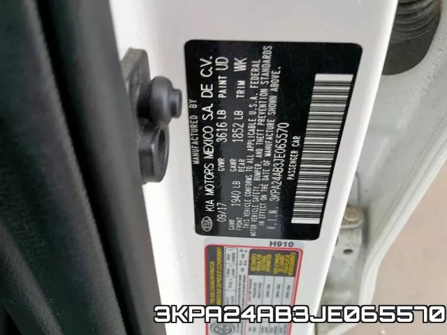 3KPA24AB3JE065570 фото 2