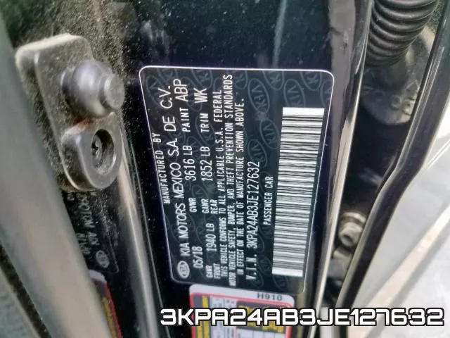 3KPA24AB3JE127632 фото 2