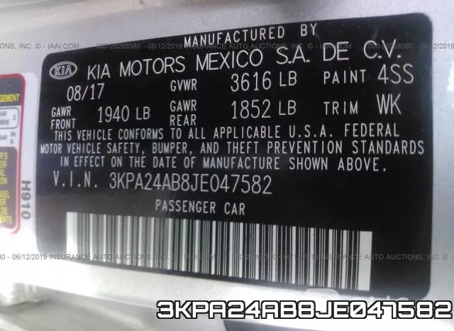 3KPA24AB8JE047582 фото 10