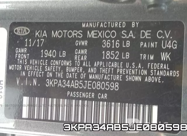 3KPA34AB5JE080598 фото 10